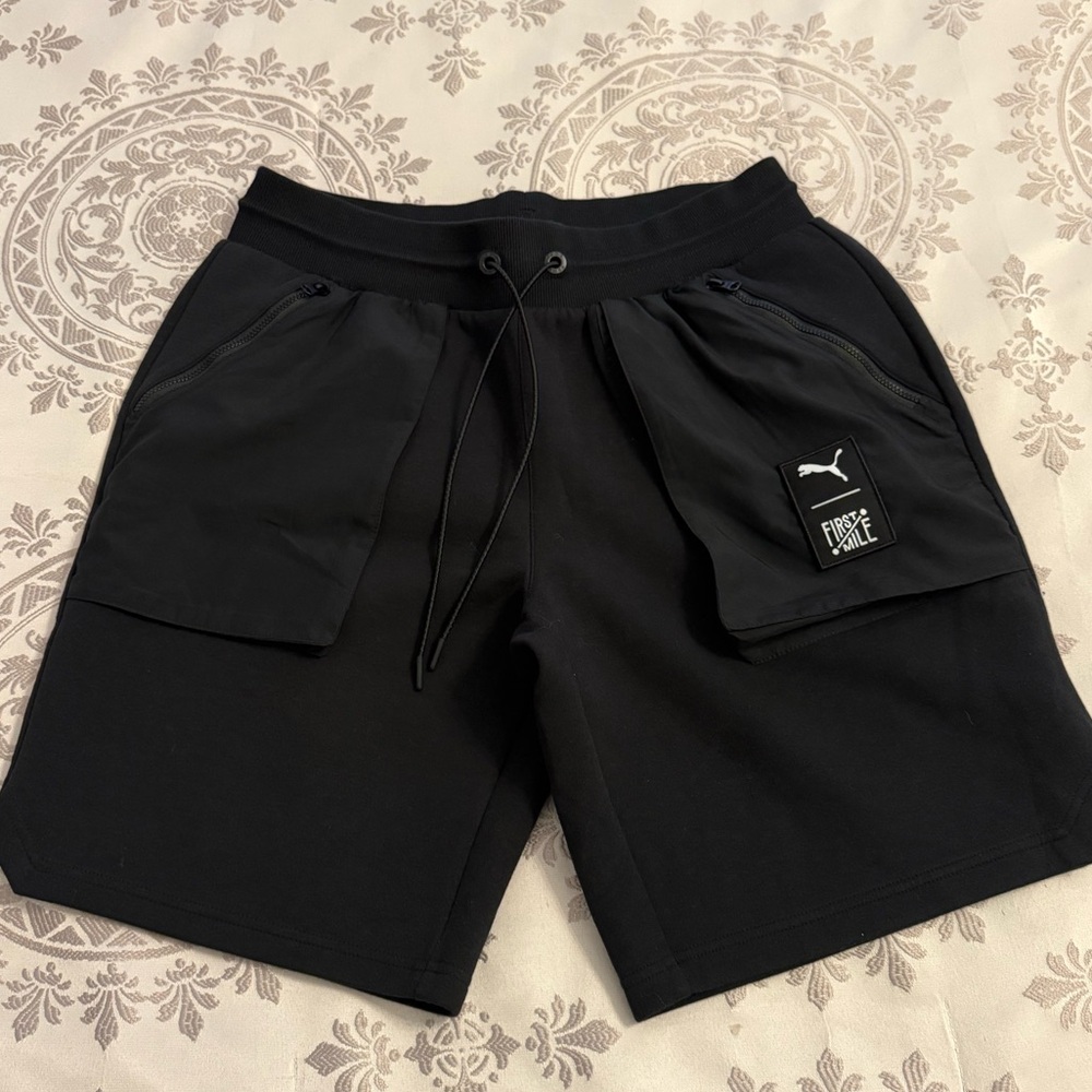 PUMA X First Mile Double Knit Cargo Shorts 'Black' 532343-01 US Large